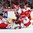 MONTREAL, CANADA - DECEMBER 29: The Czech Republic's Jakub Zboril #20 reaches for the puck with his glove while netminder Daniel Vladar #30 and Denmark's Jonas Rondbjerg #16 and Joachim Blichfield #11 look on during preliminary round action at the 2017 IIHF World Junior Championship. (Photo by Francois Laplante/HHOF-IIHF Images)


